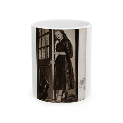 Lori Nelson #218 - Vintage B&W 8x10.5 Photo from Movie Life Magazine Page circa 1950's 1 (Vintage Female Icon) White Coffee Mug-11oz-Go Mug Yourself