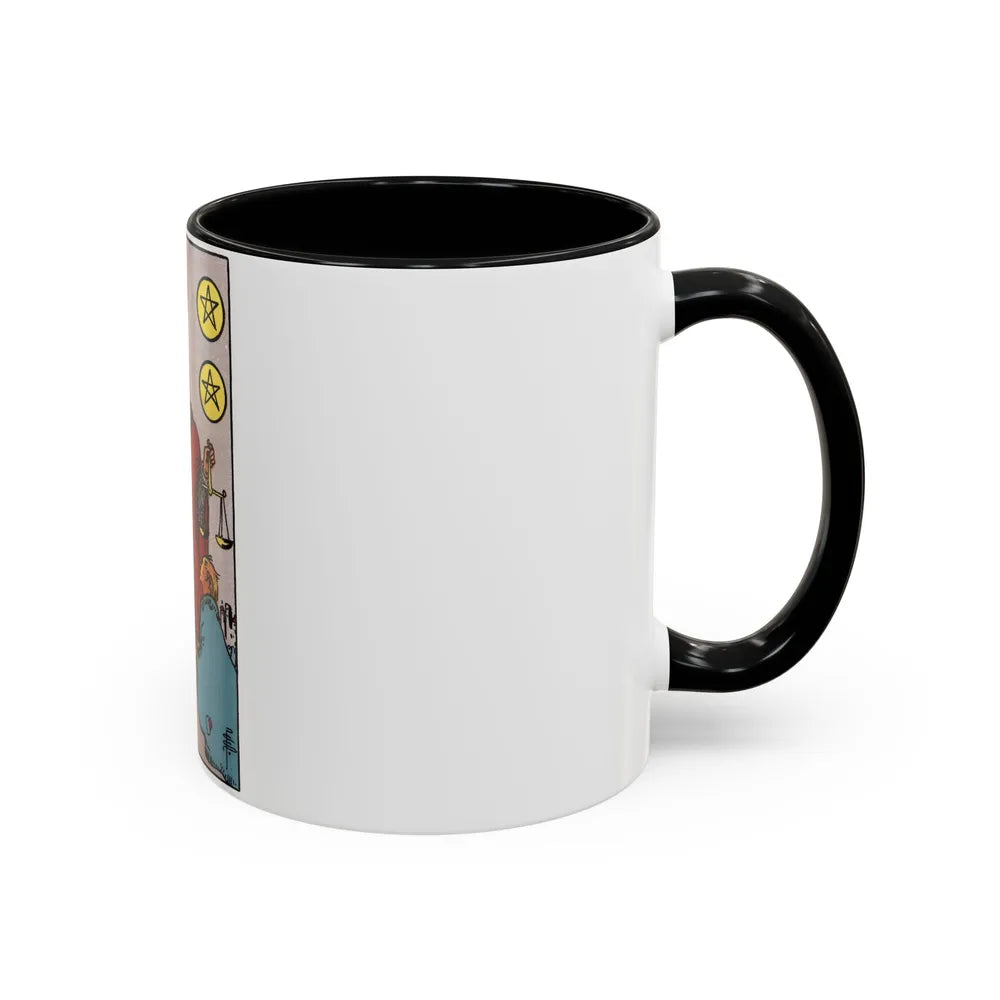 The 6 of Pentacles (Tarot Card) Accent Coffee Mug-Go Mug Yourself