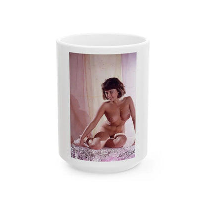 June Palmer #211 - Topless (Vintage Female Icon) White Coffee Mug-15oz-Go Mug Yourself