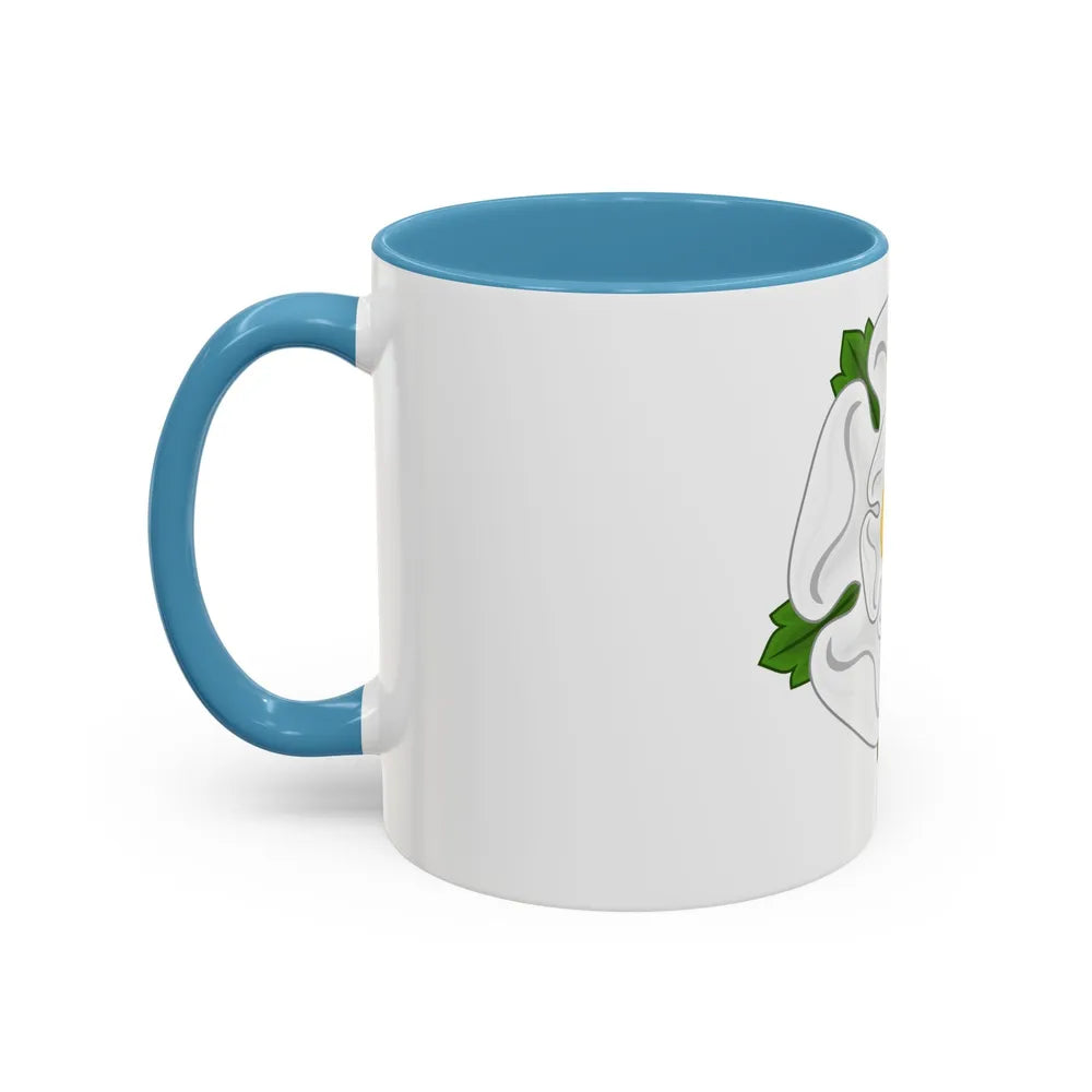 White Rose Badge of York - Accent Coffee Mug-Go Mug Yourself