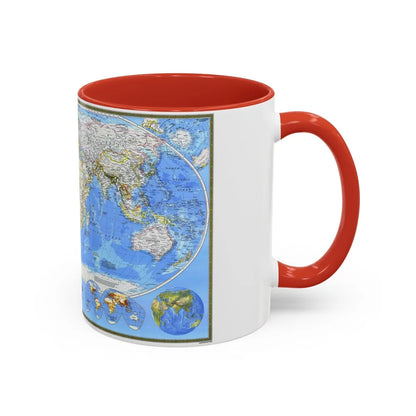 World Map (1988) (Map) Accent Coffee Mug-Go Mug Yourself