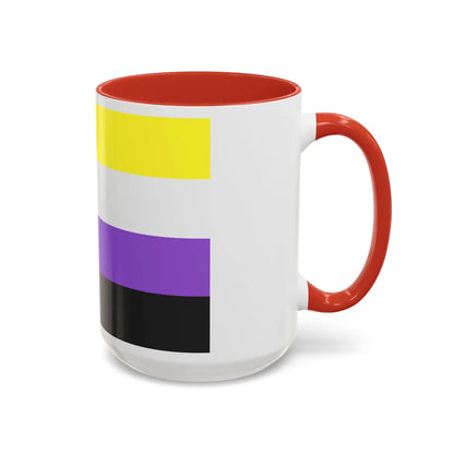 Nonbinary Pride Flag - Accent Coffee Mug-Go Mug Yourself