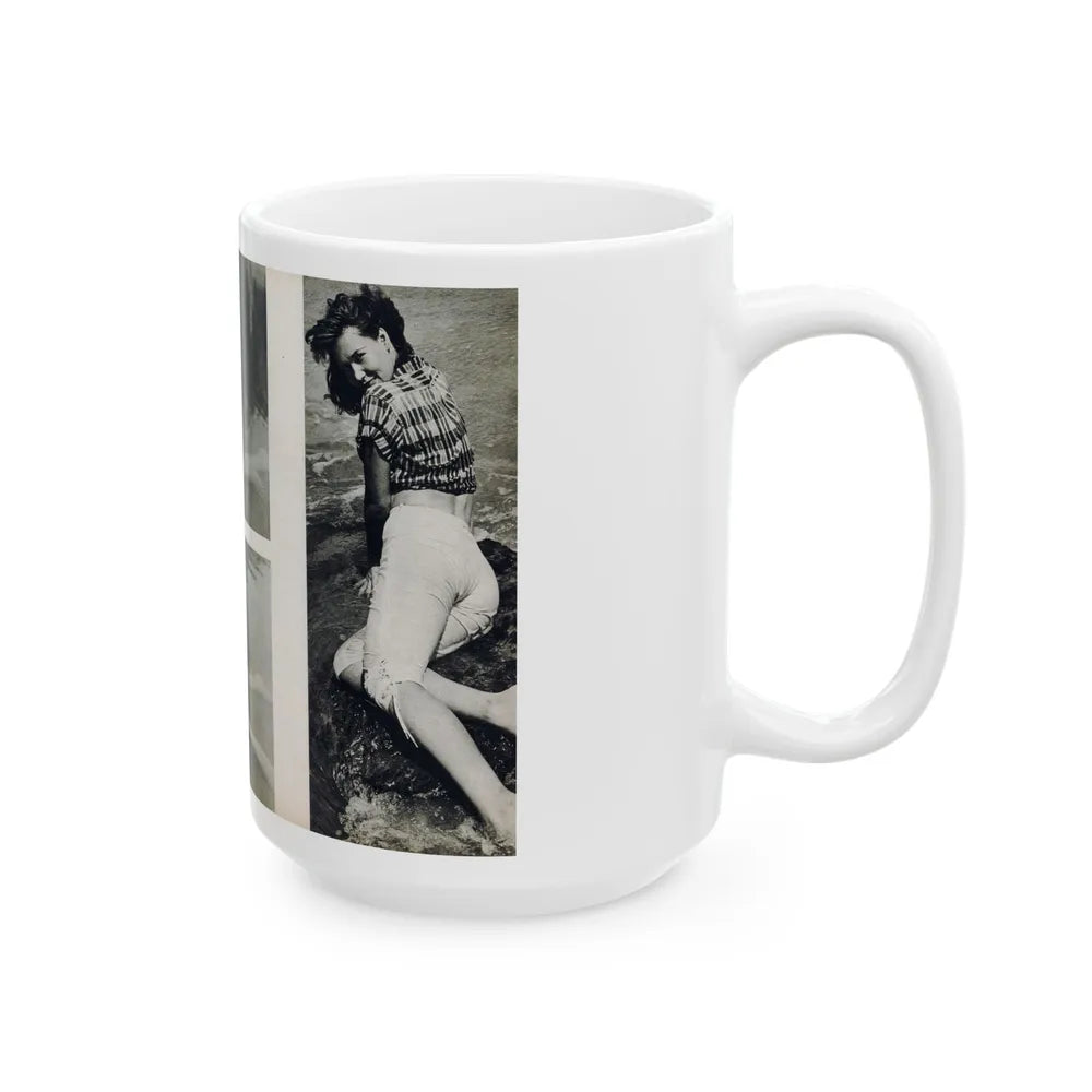 Penny Duncan #48 - [Pages 22 & 23] Pages 3 & 4 of 4 with, Penny+3 B&W Photos & 1 Caption from Stag Mag. April '561 (Vintage Female Icon) White Coffee Mug-Go Mug Yourself