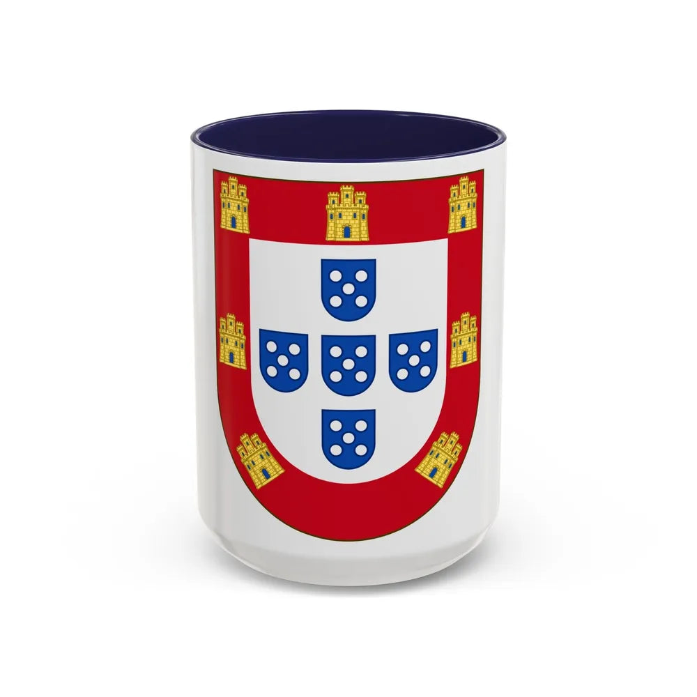 Royal Arms of Portugal - Accent Coffee Mug-15oz-Navy-Go Mug Yourself