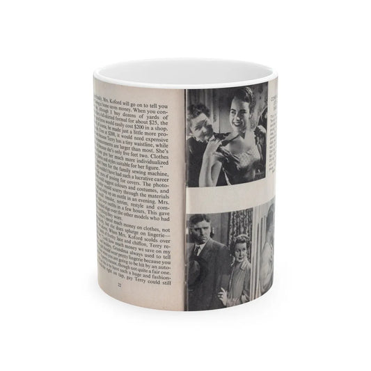 Terry Moore #446 - 66 PHOTOGRAPHS OF Terry MOORE U.K. Pocket Mag. Pages 22 & 23 (Vintage Female Icon) White Coffee Mug-11oz-Go Mug Yourself