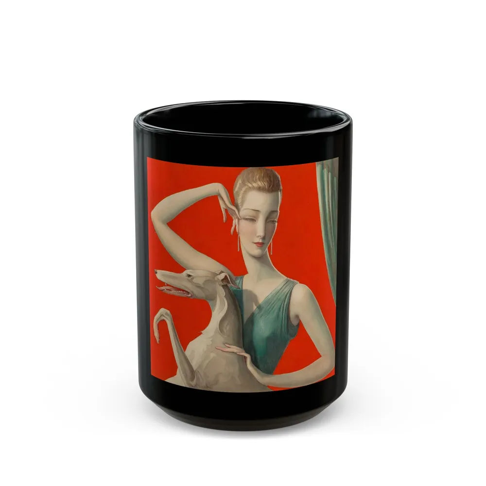 Elegant Woman and Afghan - Black Coffee Mug-15oz-Go Mug Yourself