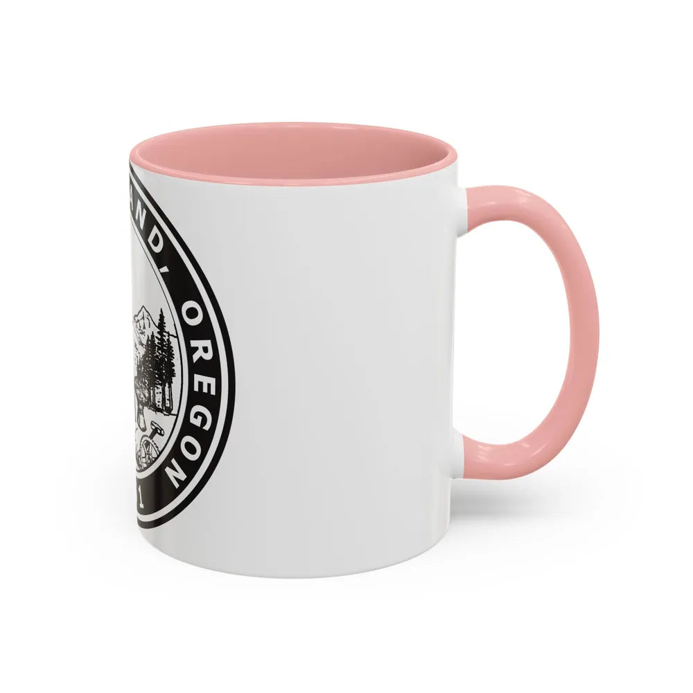 Seal of Portland Oregon - Accent Coffee Mug-Go Mug Yourself