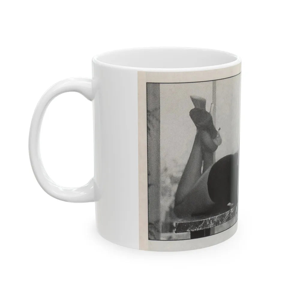 Jeanne Carmen #147 - Celebrity Sleuth Magazine B&W Photo Cropped (Vintage Female Icon) White Coffee Mug-Go Mug Yourself