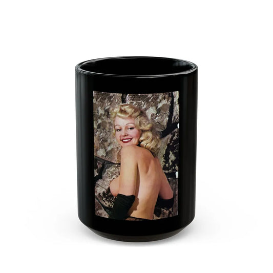 Greta Thyssen #27 - Topless (Vintage Female Icon) Black Coffee Mug-15oz-Go Mug Yourself