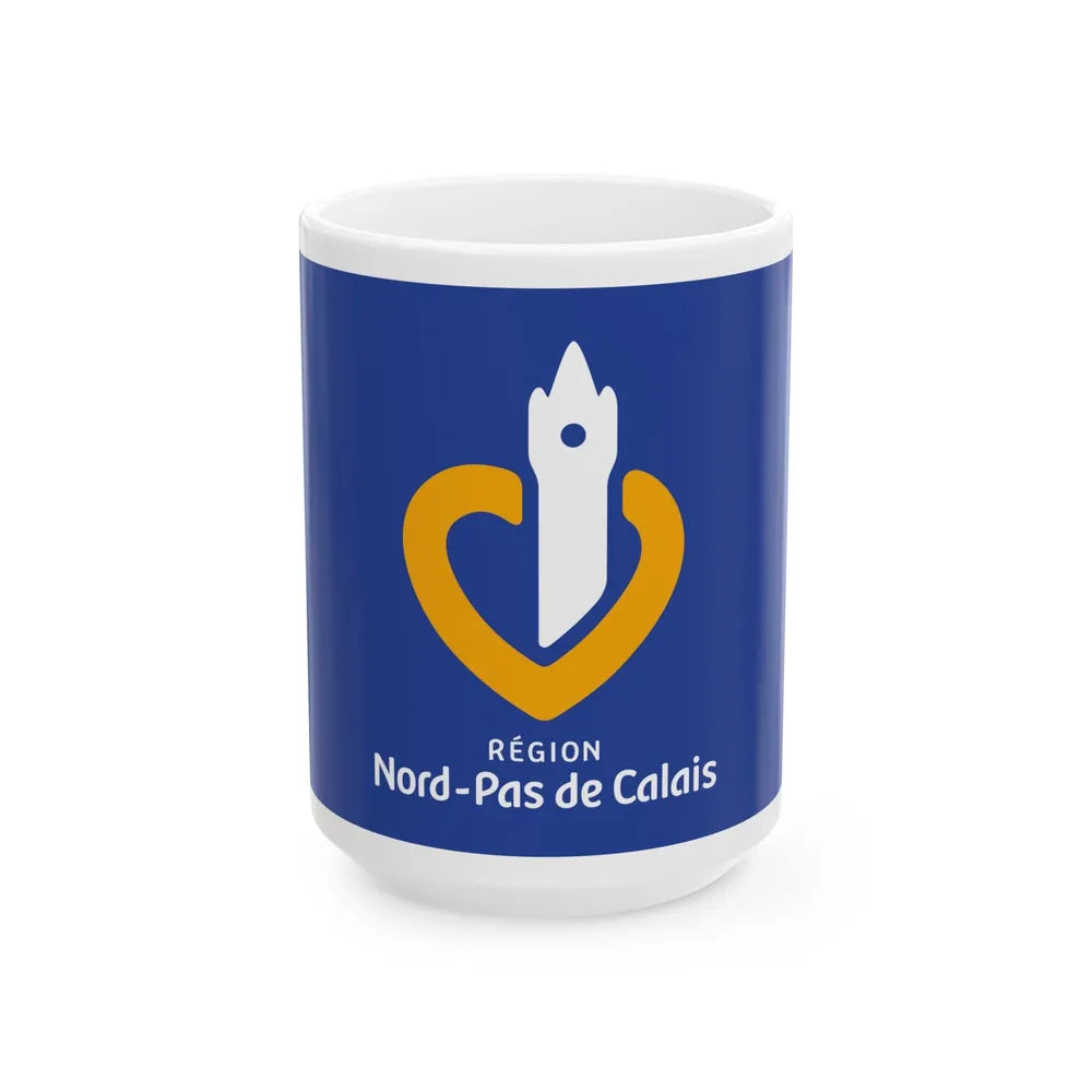 Flag of Nord Pas de Calais France 2 - White Coffee Mug-15oz-Go Mug Yourself