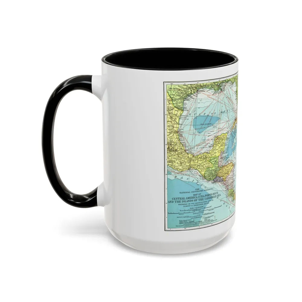 Central America (1913) (Map) Accent Coffee Mug-Go Mug Yourself