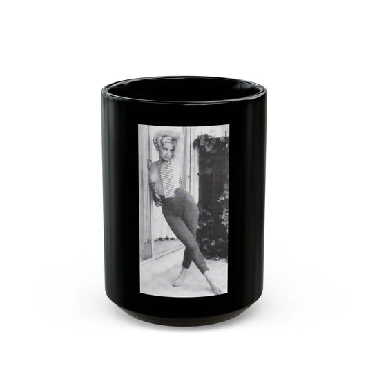 Jeanne Carmen #97 (Vintage Female Icon) Black Coffee Mug-15oz-Go Mug Yourself