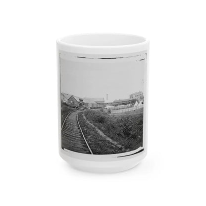 Culpeper Court House, Va. Freight Train On Orange And Alexandria Railroad (U.S. Civil War) White Coffee Mug-15oz-Go Mug Yourself