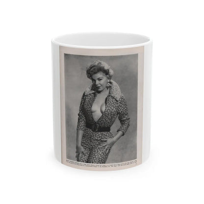 Barbara Nichols #408 - 1 Page, 2 B&W Photos & Article Continued from Modern Man Mag. Sept. '56 (Vintage Female Icon) White Coffee Mug-11oz-Go Mug Yourself