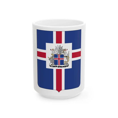 Coat of arms of the President of Iceland - White Coffee Mug-15oz-Go Mug Yourself