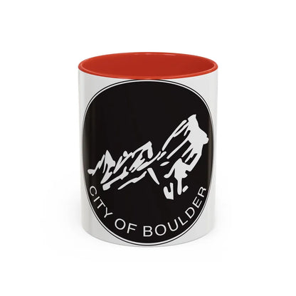 Seal of Boulder Colorado - Accent Coffee Mug-11oz-Red-Go Mug Yourself