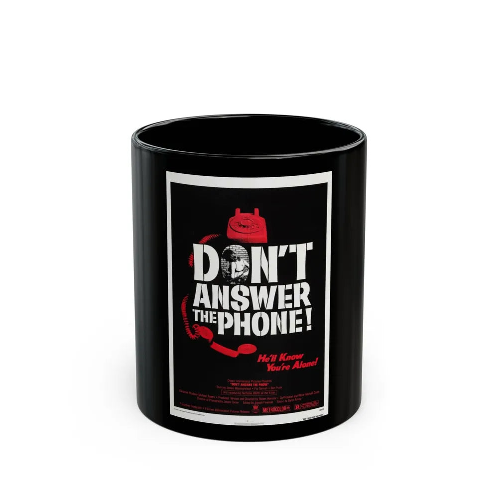 DON'T ANSWER THE PHONE! 1980 Movie Poster - Black Coffee Mug-11oz-Go Mug Yourself