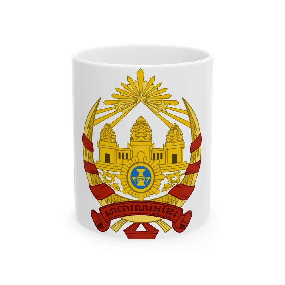 Coat of arms of the Khmer Republic - White Coffee Mug-11oz-Go Mug Yourself