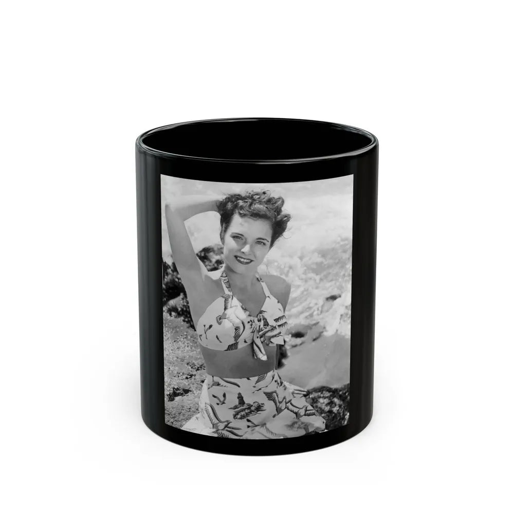 Cathy Downs #35 (Vintage Female Icon) Black Coffee Mug-11oz-Go Mug Yourself