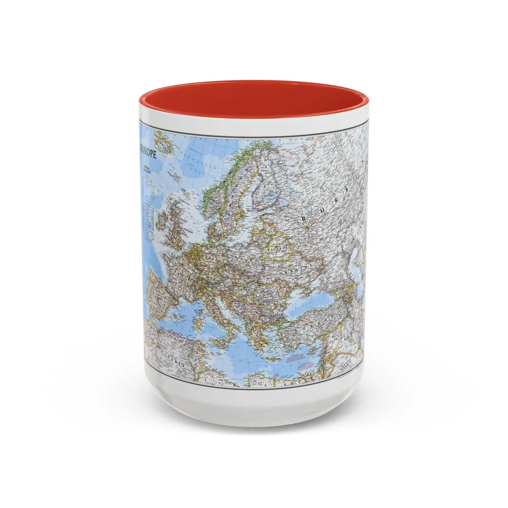 Europe (2004) (Map) Accent Coffee Mug-15oz-Red-Go Mug Yourself