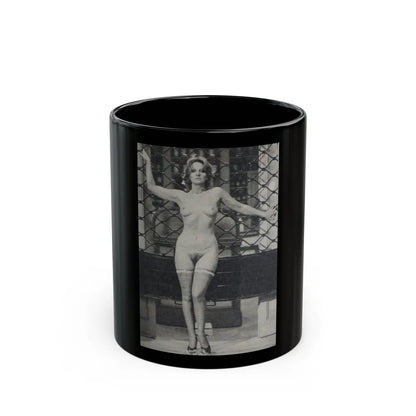 Lisa Gastoni #12 - Nude (Vintage Female Icon) Black Coffee Mug-11oz-Go Mug Yourself