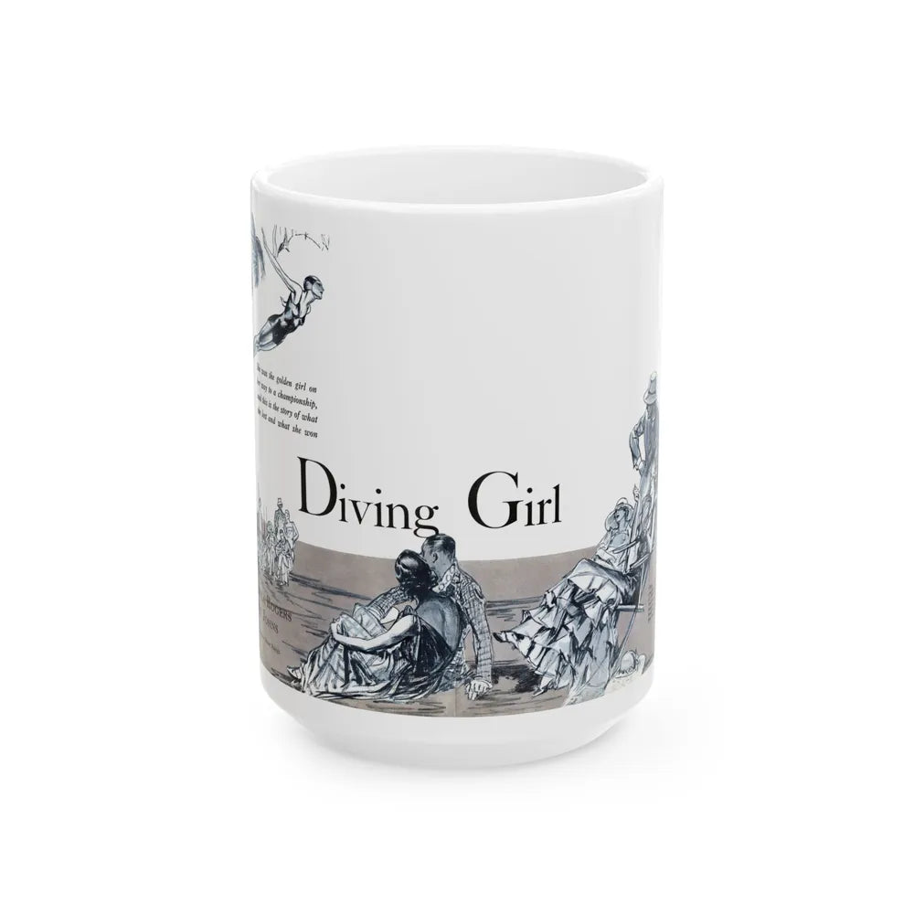 Diving Girl (1), Cosmopolitan, January 1934 - White Coffee Mug-15oz-Go Mug Yourself