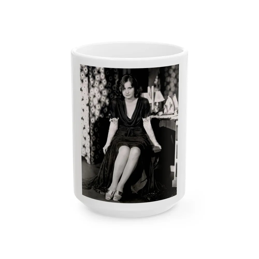 Barbara Stanwyck #31 (Vintage Female Icon) White Coffee Mug-15oz-Go Mug Yourself