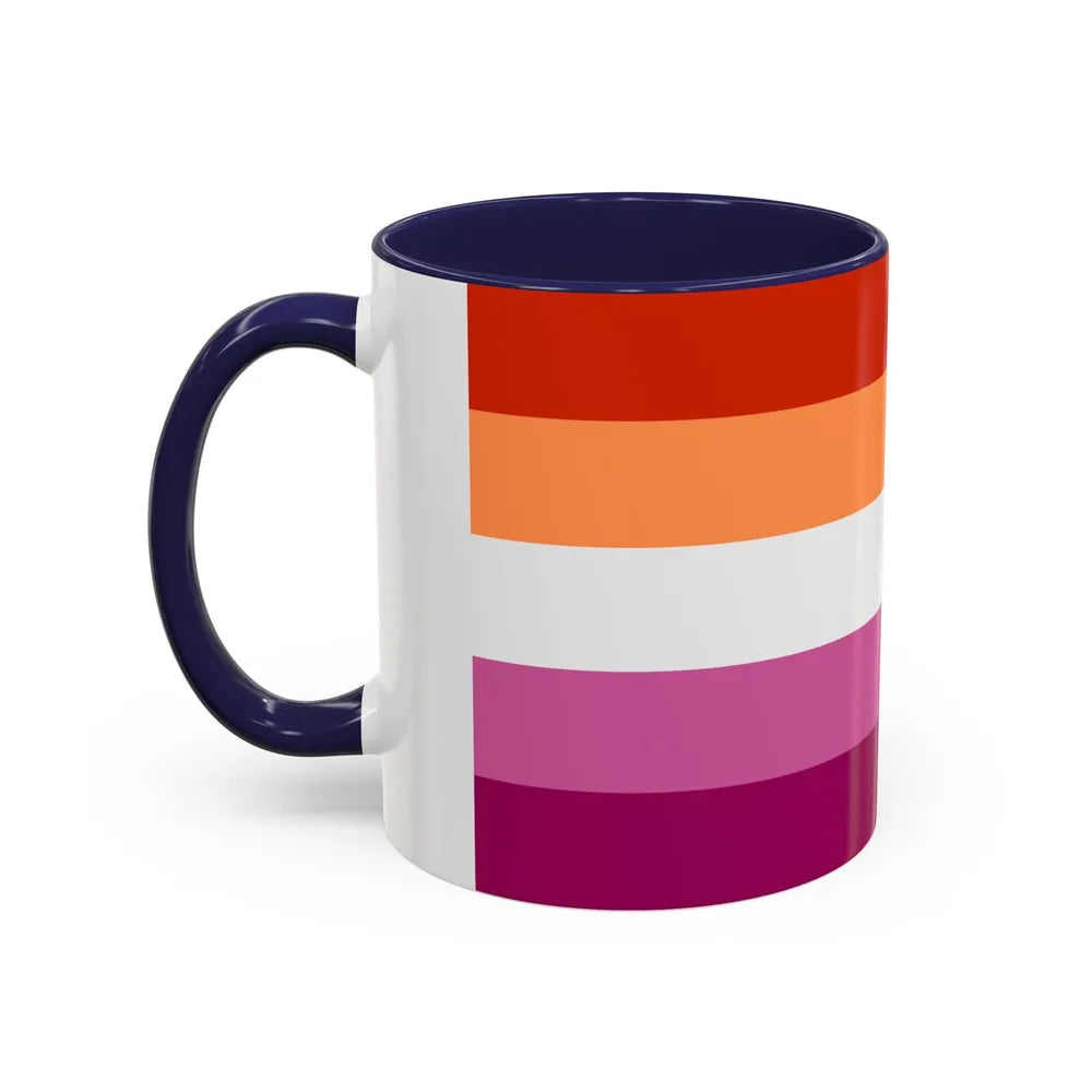 Lesbian 3 Pride Flag - Accent Coffee Mug-Go Mug Yourself