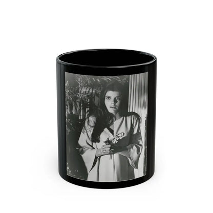 Katharine Ross #101 (Vintage Female Icon) Black Coffee Mug-11oz-Go Mug Yourself