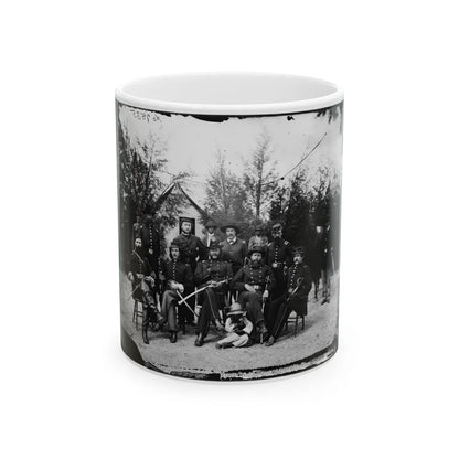 District Of Columbia. Gen. William Gamble And Staff At Camp Stoneman, The Cavalry Depot At Giesborough Point (U.S. Civil War) White Coffee Mug-11oz-Go Mug Yourself