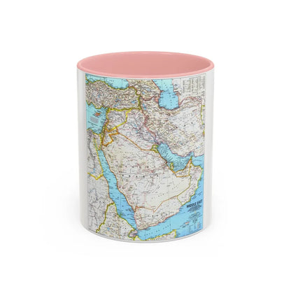 Middle East (1991) (Map) Accent Coffee Mug-11oz-Pink-Go Mug Yourself