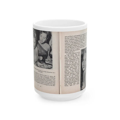 Terry Moore #448 - 66 PHOTOGRAPHS OF Terry MOORE U.K. Pocket Mag. Pages 26 & 27 (Vintage Female Icon) White Coffee Mug-15oz-Go Mug Yourself