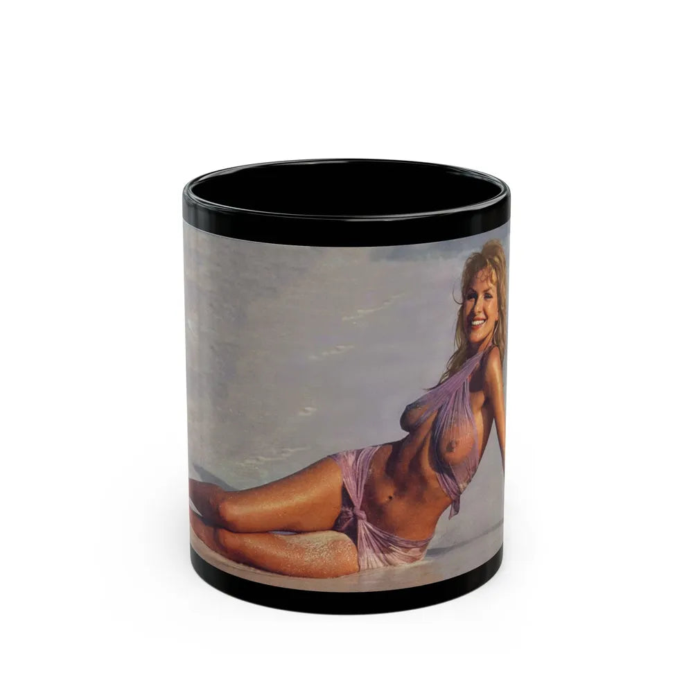 Julie Ege #94 - See through wet top (Vintage Female Icon) Black Coffee Mug-11oz-Go Mug Yourself