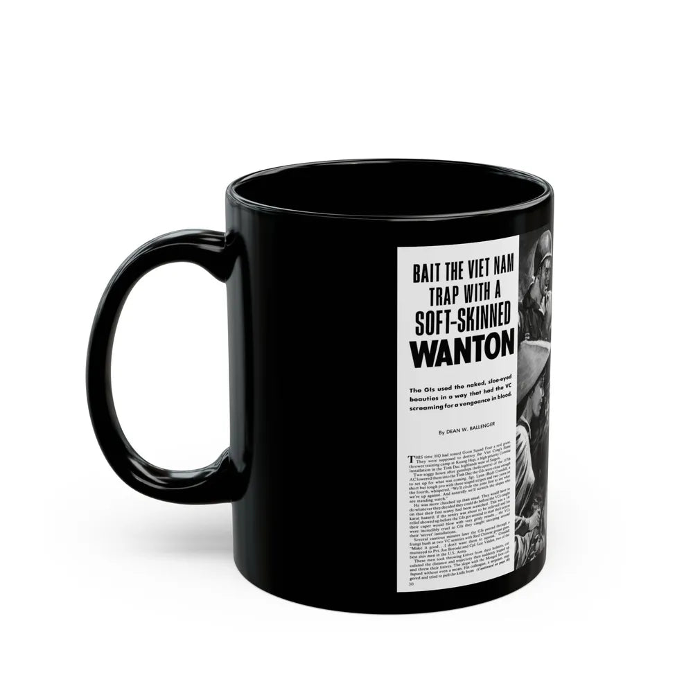 Bait The Viet Nam Trap with a Soft-Skinned Wanton, World of Men - Black Coffee Mug-Go Mug Yourself