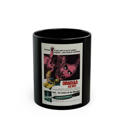 DRACULA A.D. 1972 + CRESCENDO Movie Poster - Black Coffee Mug-11oz-Go Mug Yourself