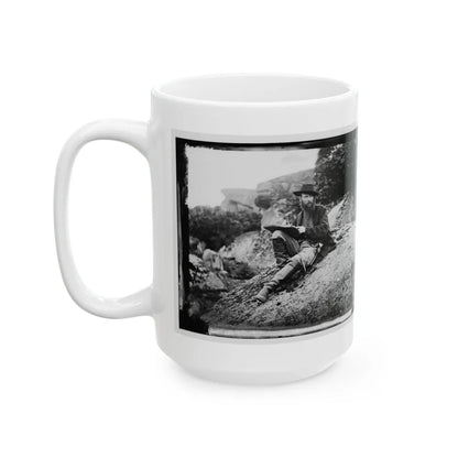 Gettysburg, Pa. Alfred R. Waud, Artist Of Harper's Weekly, Sketching On Battlefield (U.S. Civil War) White Coffee Mug-Go Mug Yourself