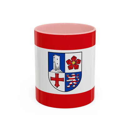 Flag of Bergstrasse Germany - Accent Coffee Mug-11oz-Pink-Go Mug Yourself