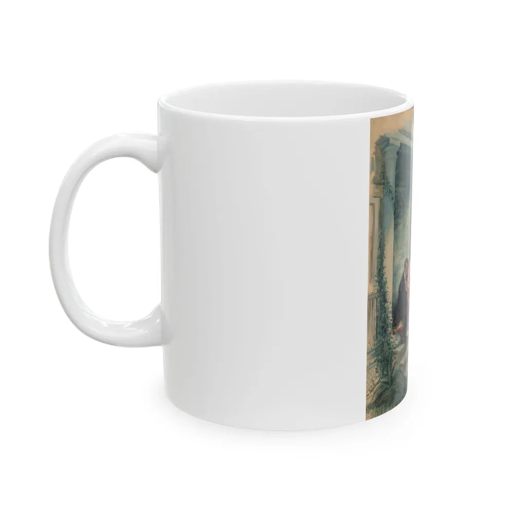 Evening on the Porch, magazine story illustration - White Coffee Mug-Go Mug Yourself