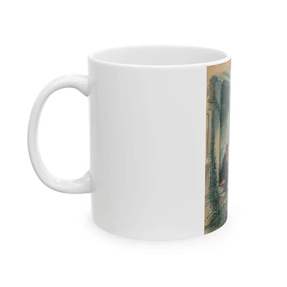 Evening on the Porch, magazine story illustration - White Coffee Mug-Go Mug Yourself