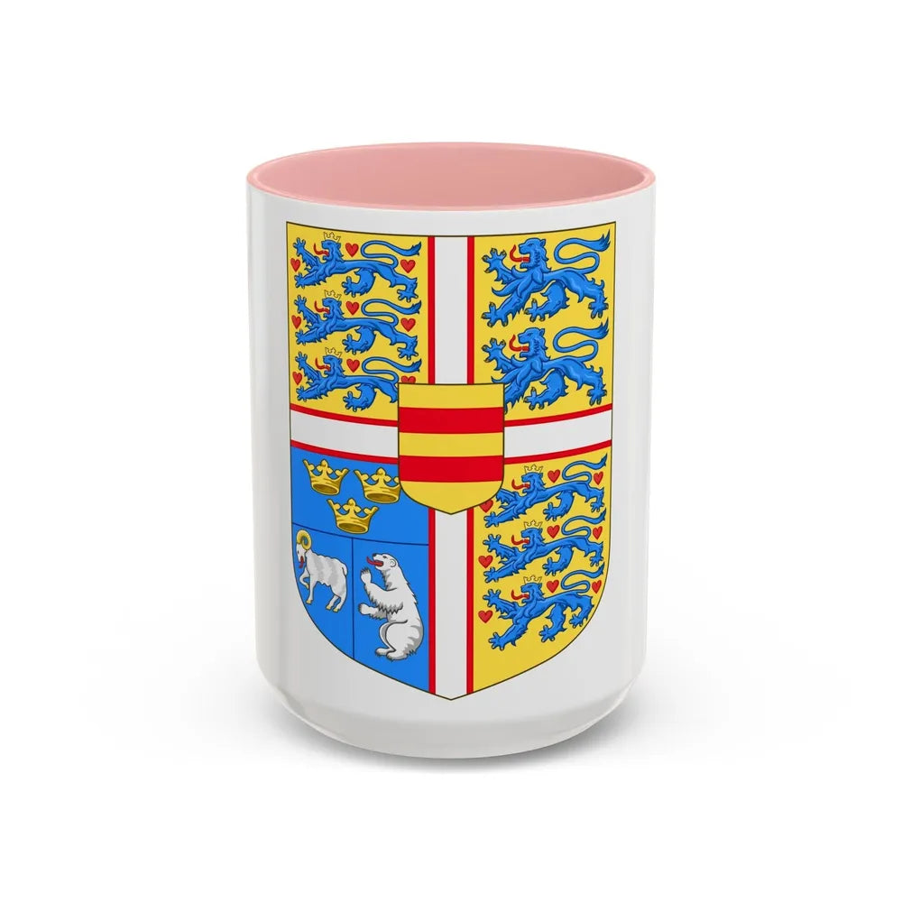 Royal arms of Denmark - Accent Coffee Mug-15oz-Pink-Go Mug Yourself