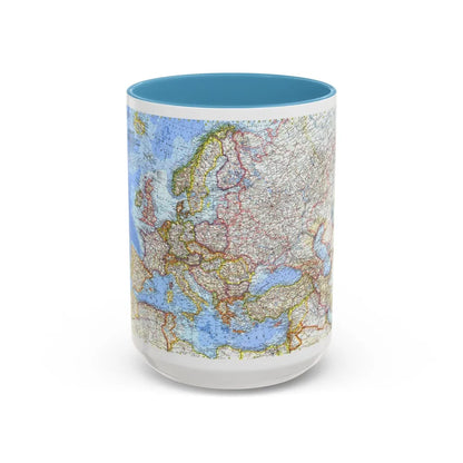 Europe (1962) (Map) Accent Coffee Mug-15oz-Light Blue-Go Mug Yourself