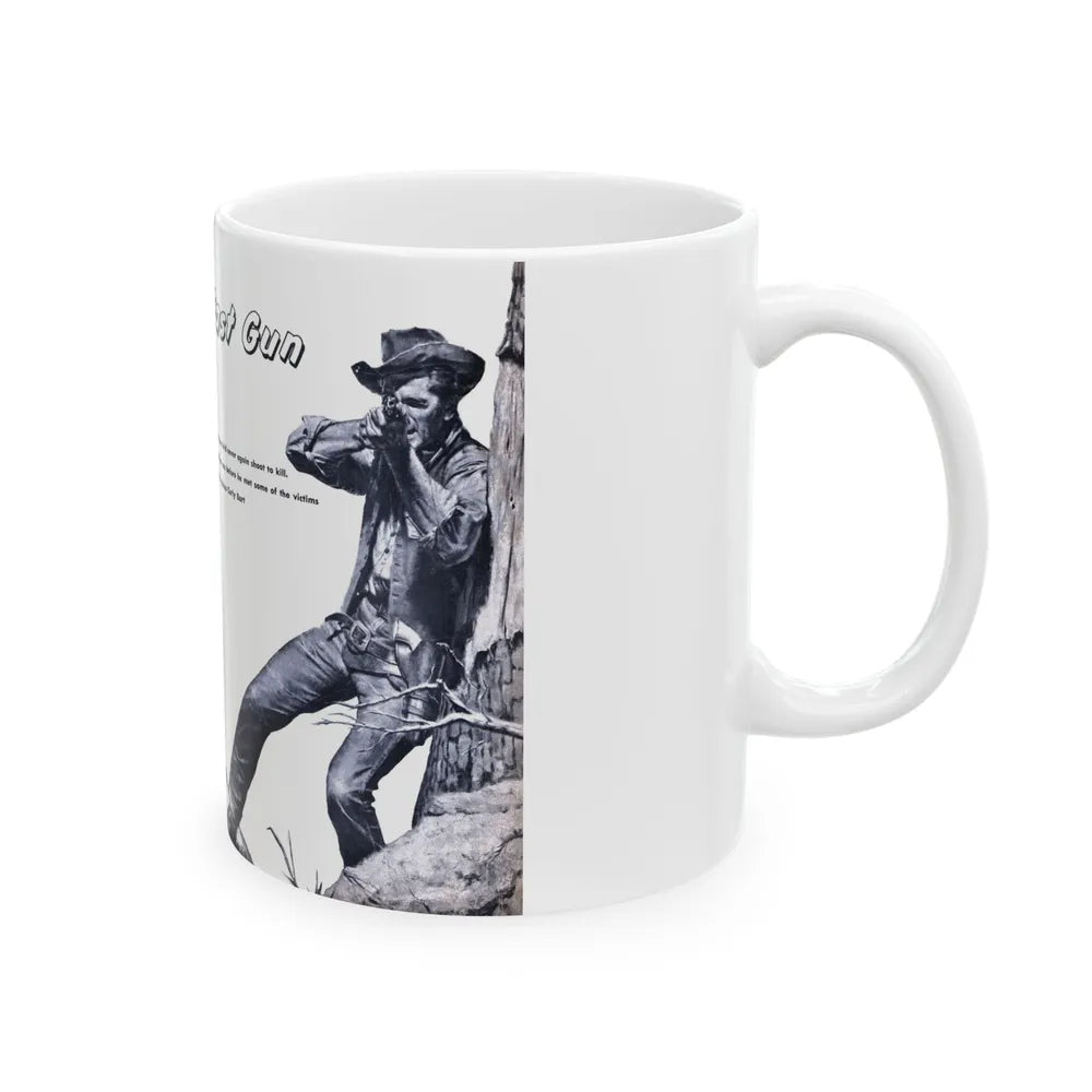 Epitaph For A Fast Gun, Bluebook for Men, February 1961 - White Coffee Mug-Go Mug Yourself