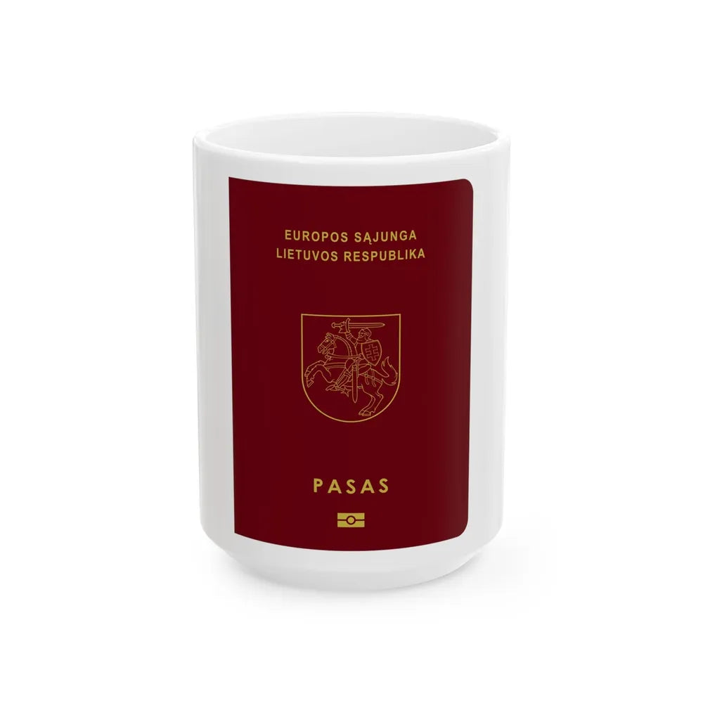 Lithuanian Passport - White Coffee Mug-15oz-Go Mug Yourself