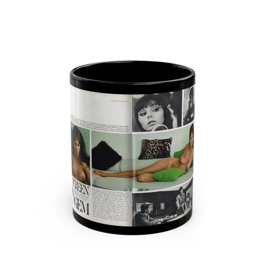 Victoria Vetri #158 - Victoria as Angela Dorian from Playboy Spread in September 1967 (Vintage Female Icon) Black Coffee Mug-11oz-Go Mug Yourself