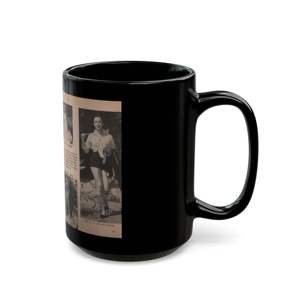 Dawn Richard #36 - [Pages 54 & 55] Including Pages 5 & 6 of 6 with, 2 B&W Photos+Captions from People Today Pocket Mag. Nov. '57 (Vintage Female Icon) Black Coffee Mug-Go Mug Yourself