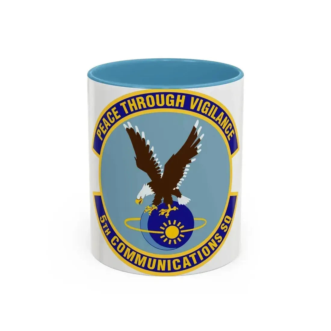 5th Communications Squadron (U.S. Air Force) Accent Coffee Mug 11oz Light Blue - Go Mug Yourself