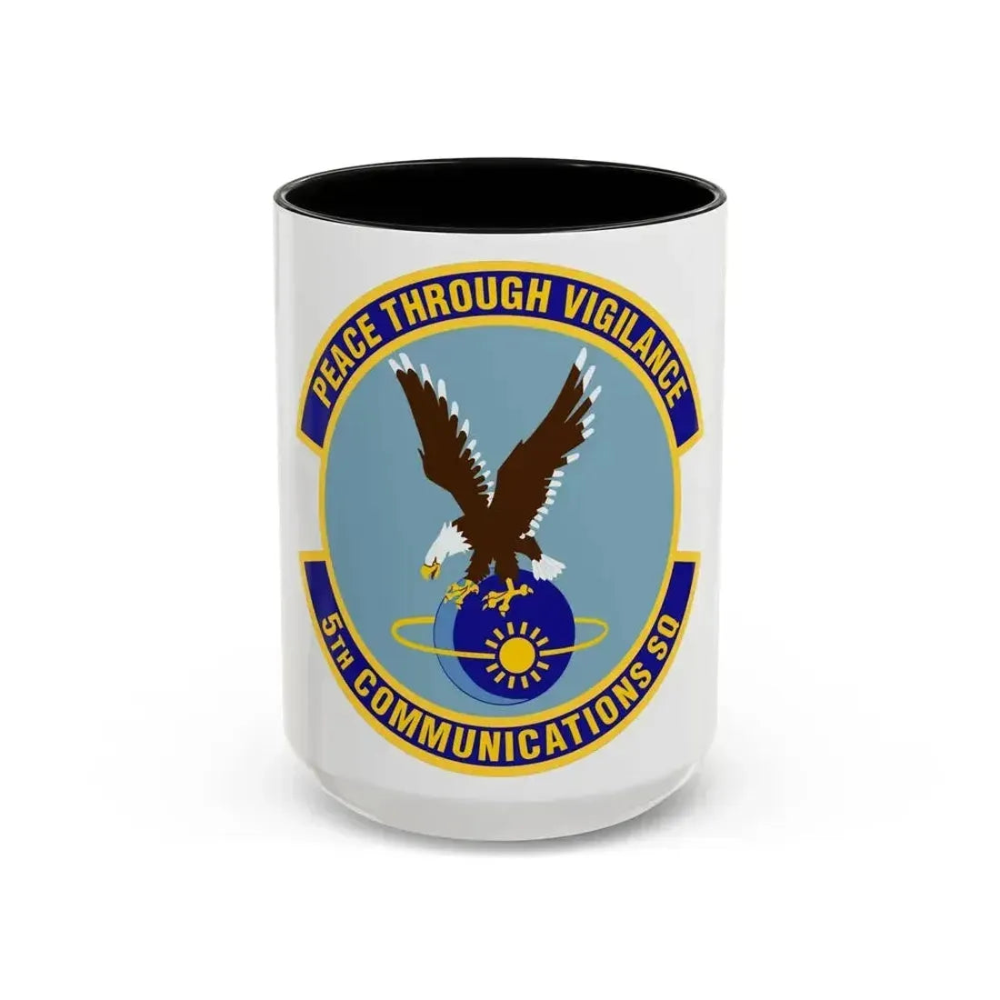 5th Communications Squadron (U.S. Air Force) Accent Coffee Mug 15oz Black - Go Mug Yourself
