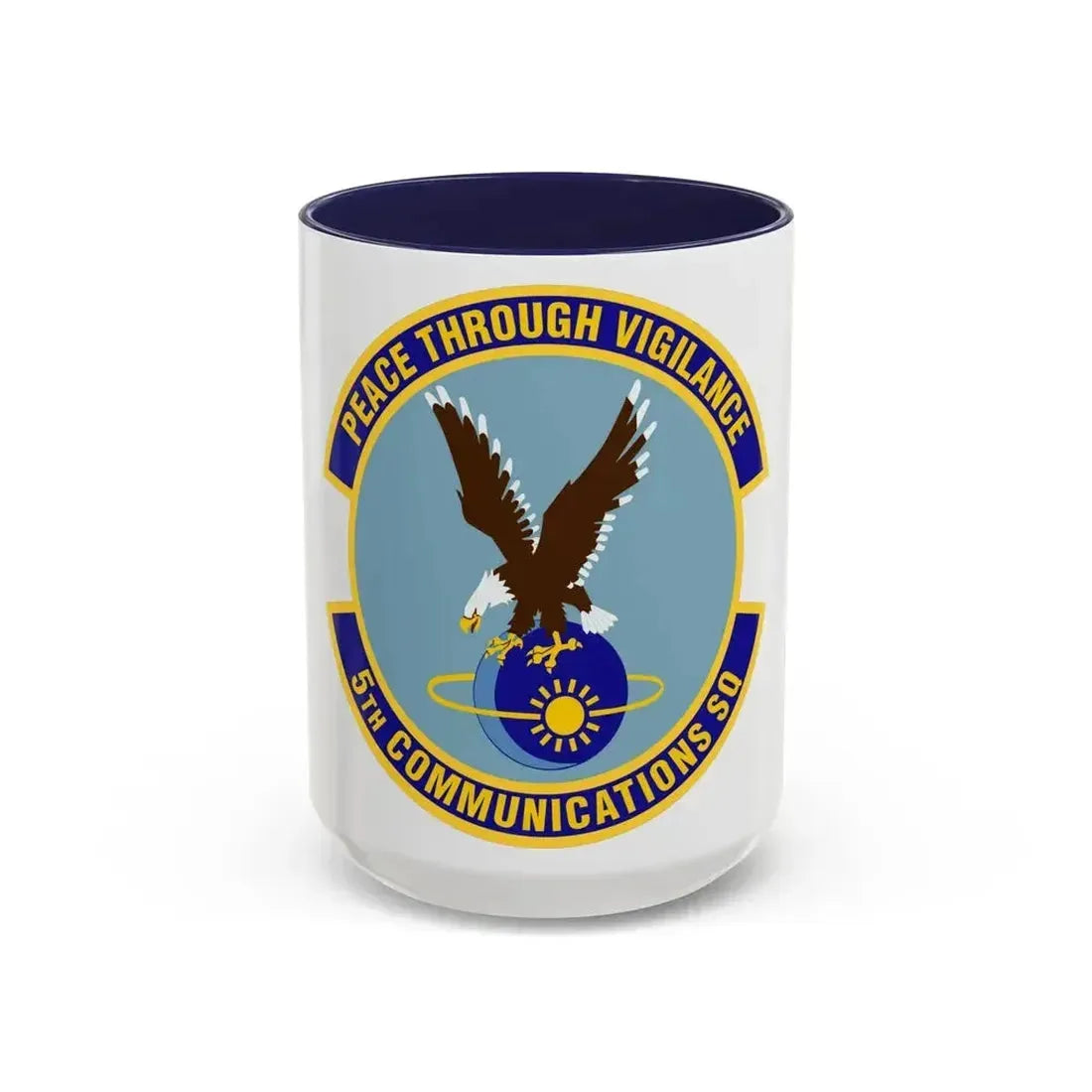 5th Communications Squadron (U.S. Air Force) Accent Coffee Mug 15oz Navy - Go Mug Yourself