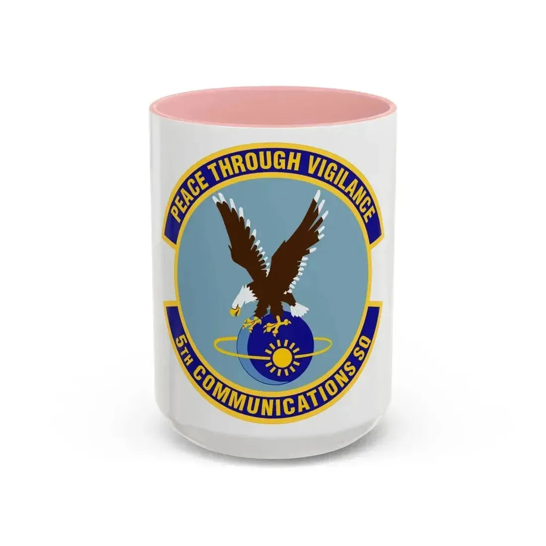 5th Communications Squadron (U.S. Air Force) Accent Coffee Mug 15oz Pink - Go Mug Yourself
