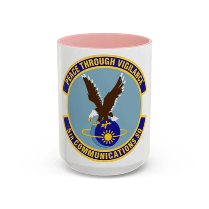 5th Communications Squadron (U.S. Air Force) Accent Coffee Mug 15oz Pink - Go Mug Yourself